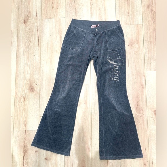 Velour Juicy sweats in gray with/pink writing - Picture 5 of 5